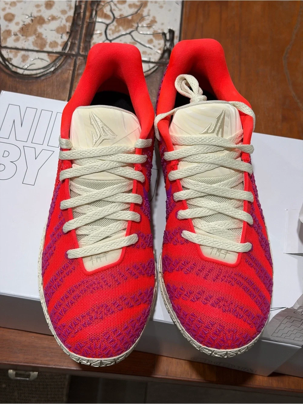 Men’s Nike by Andre Red and Purple Athletic Shoes